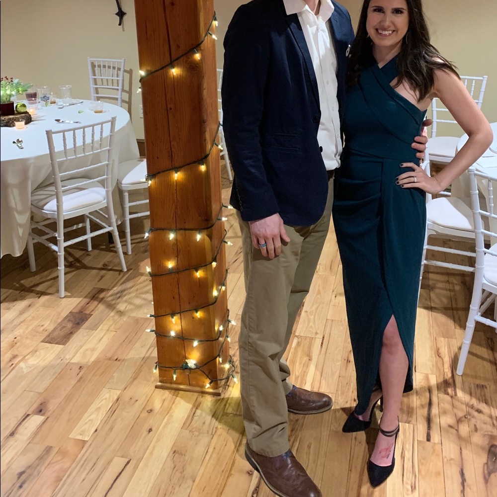 Forest Green Long Cocktail Dress